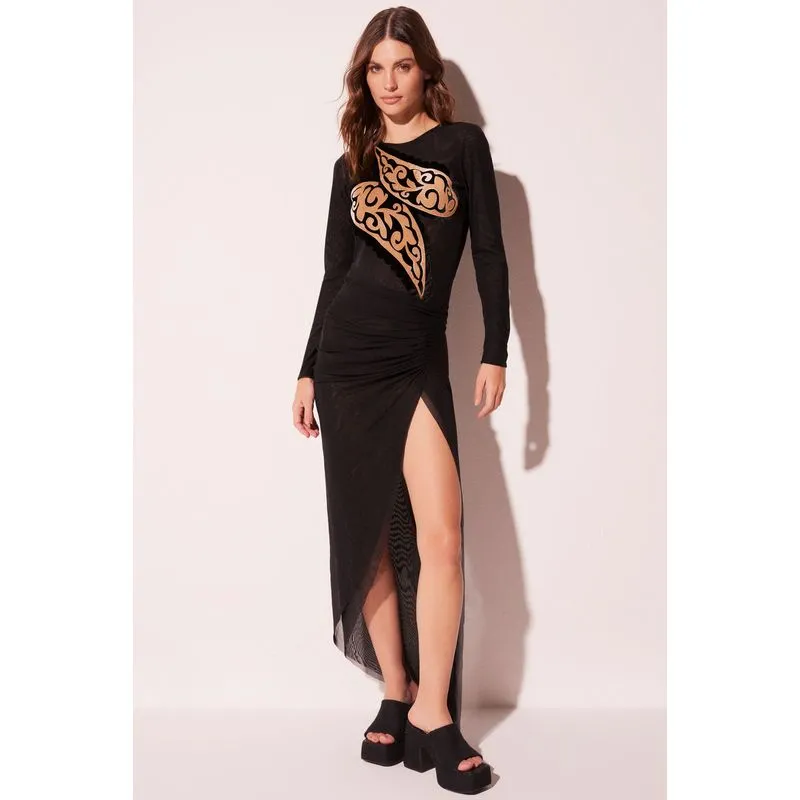 Blusa Manga Longa Pesley Patch PRETO/BLACK G/L