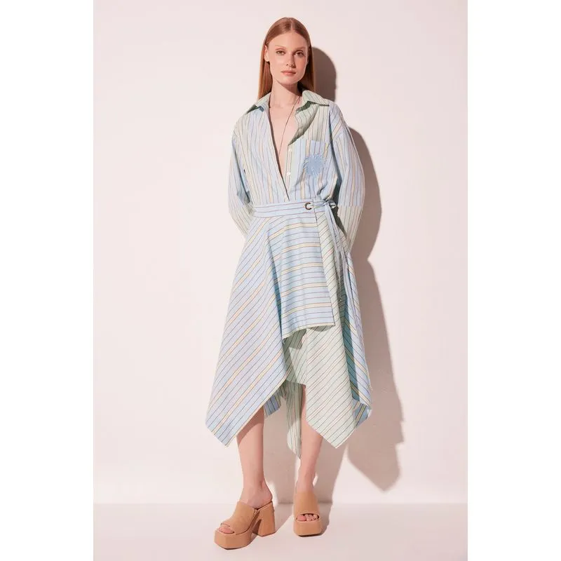 Saia Midi Listra Patchwork AZUL/BLUE M/M