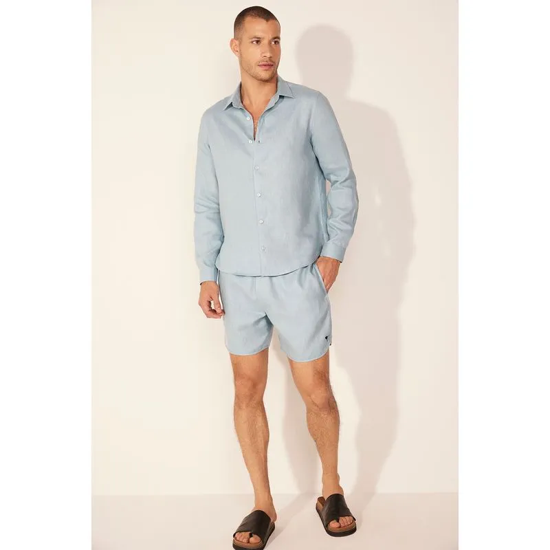 Camisa Manga Longa Botânico Azul AZUL/BLUE P/S