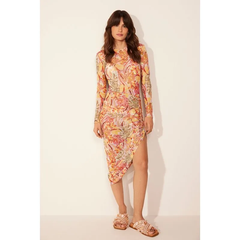 Saia Midi Arte Floral ROSA/PINK G/L
