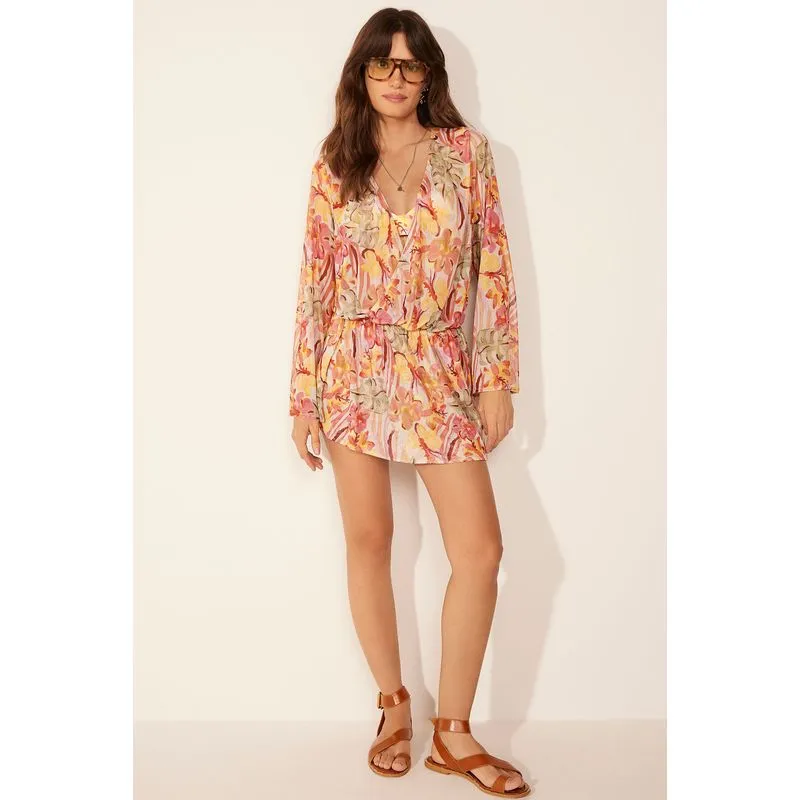 Vestido Curto Arte Floral ROSA/PINK P/S