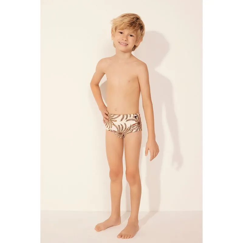 Sunga Infantil Larga Coqueiros BEGE/BEIGE 2 A 3
