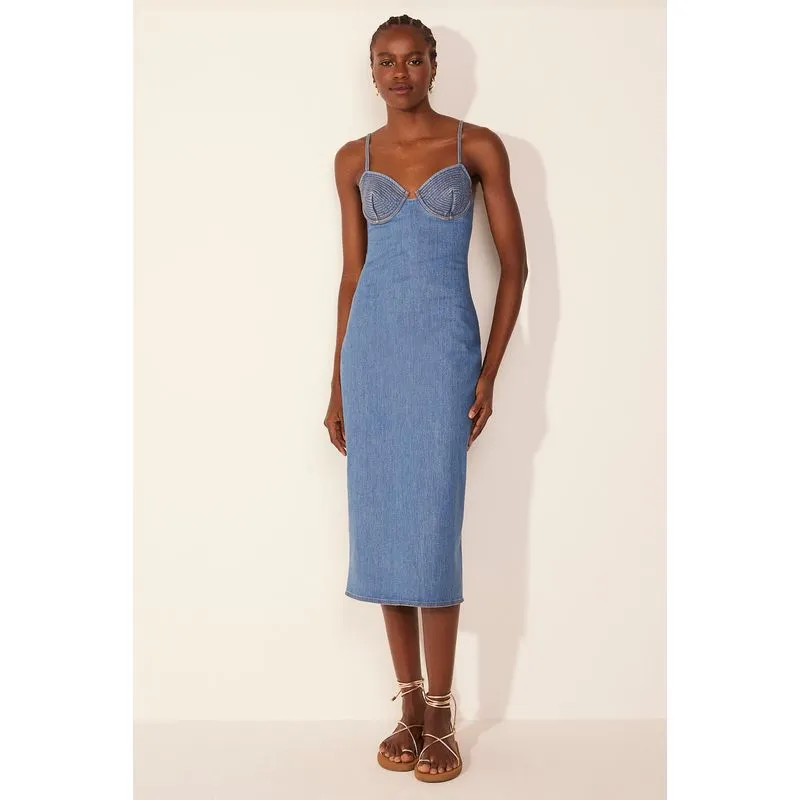 Vestido Midi Denim AZUL MARINHO/NAVY BLU GG/XL