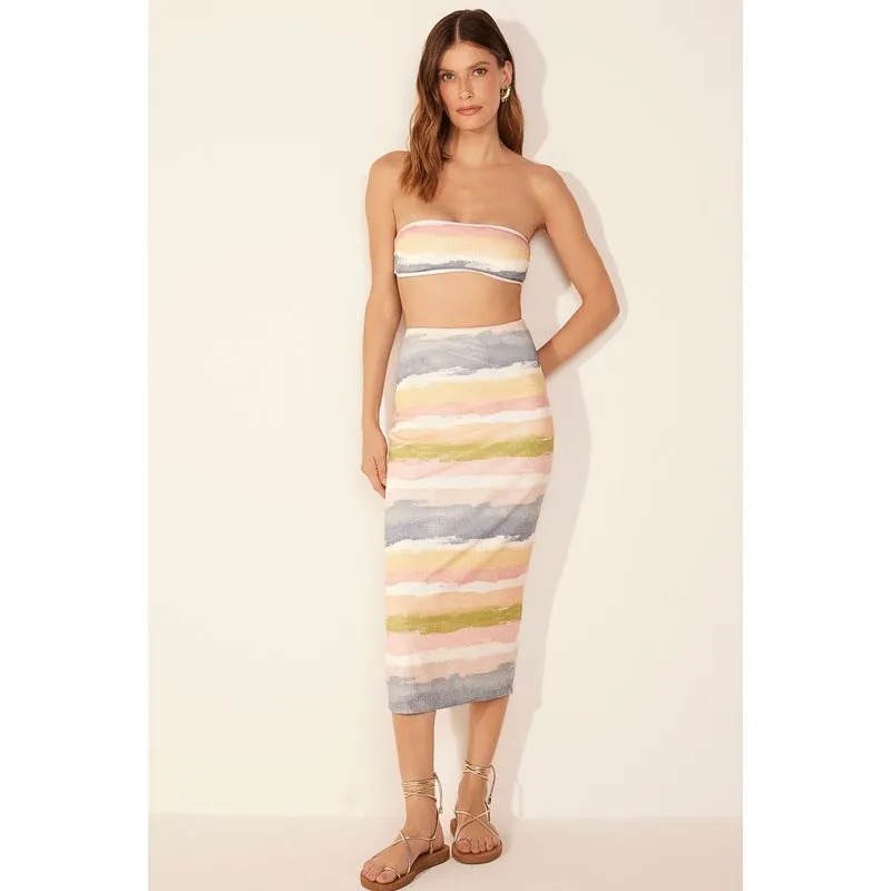 Saia Midi Listras Paetê BRANCO/WHITE M/M