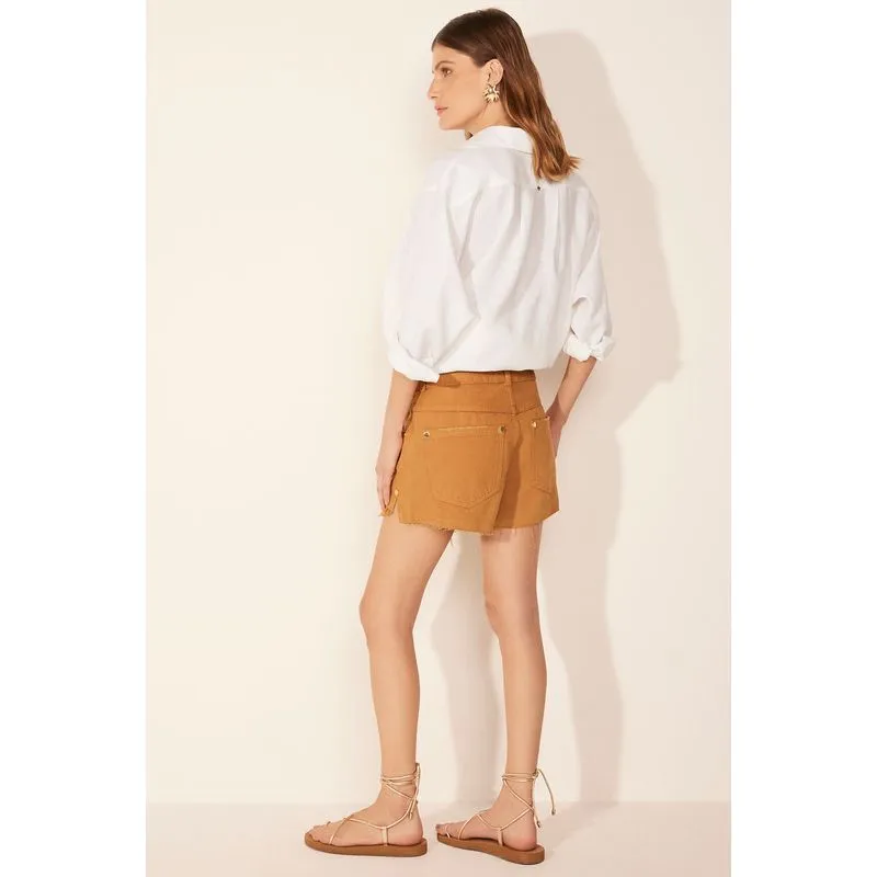 Short Jeans Coral Marrom MARROM/BROWN 36