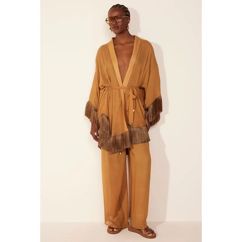Capa Kimono Curto Refúgio MARROM/BROWN P/S