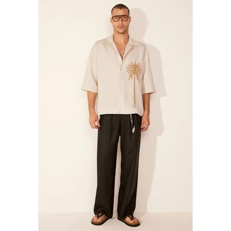 Camisa Manga Curta Palmae BEGE/BEIGE GG/XL