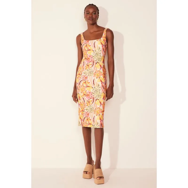 Vestido Midi Arte Floral ROSA/PINK M/M