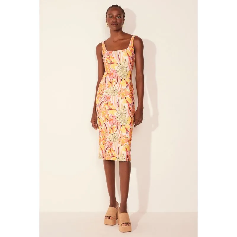 Vestido Midi Arte Floral ROSA/PINK G/L