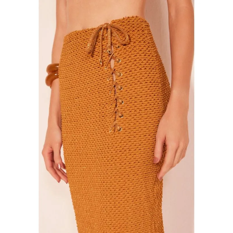 Saia Midi Escamas Lurex Laranja LARANJA/ORANGE G/L