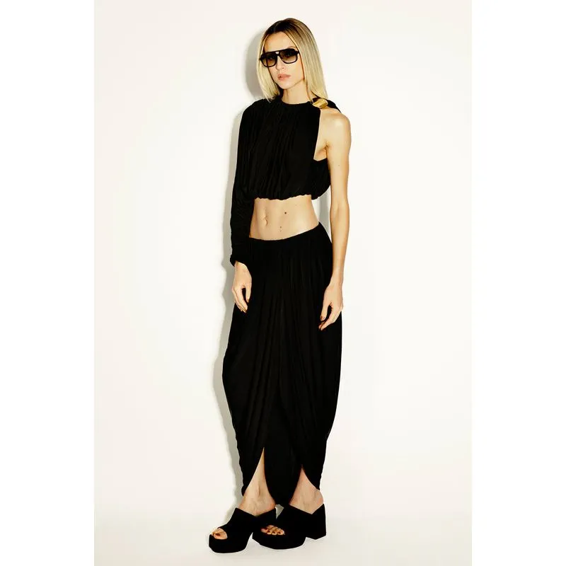 Blusa Cropped Brilho Lunar PRETO/BLACK P/S