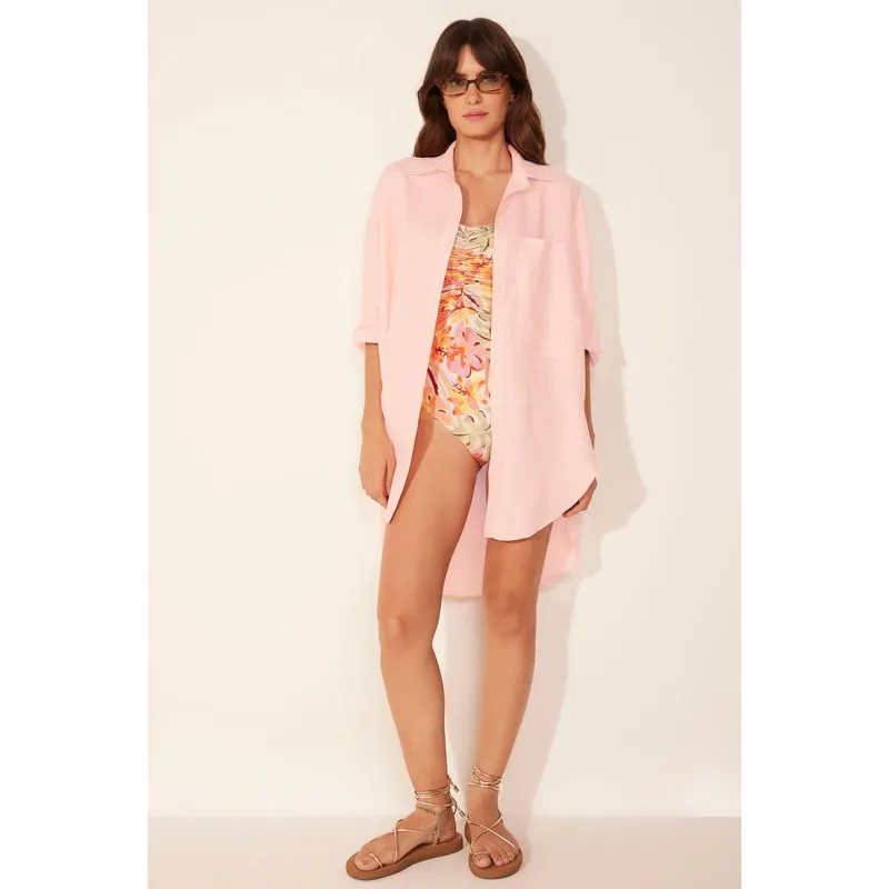 Camisa Manga Longa Botânico Rosa ROSA/PINK PP/XS
