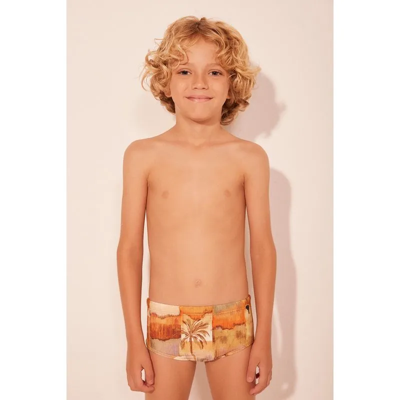 Sunga Infantil Larga Falésias LARANJA/ORANGE 1 A 2