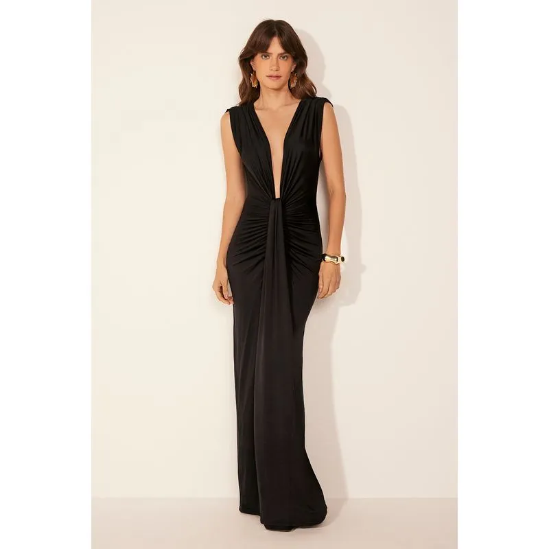 Vestido Longo Malta Preto PRETO/BLACK GG/XL