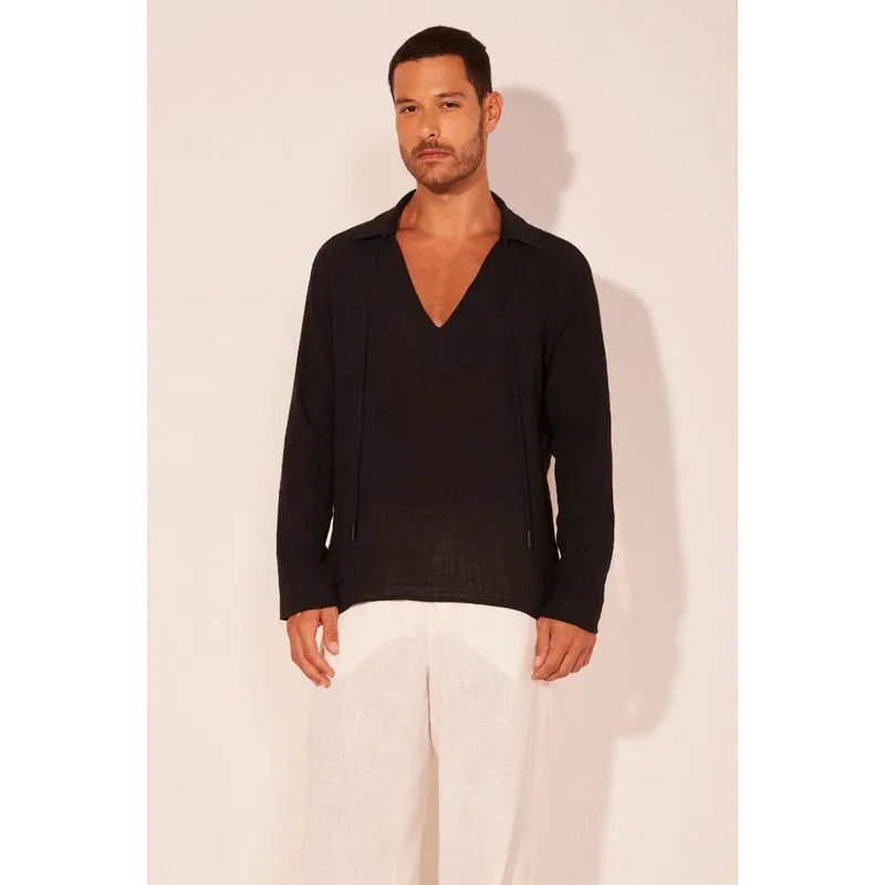 Camisa Bata Frescor Preto PRETO/BLACK P/S