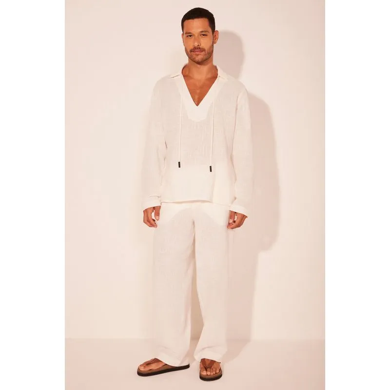 Camisa Bata Frescor Natural OFF WHITE/OFF WHITE P/S
