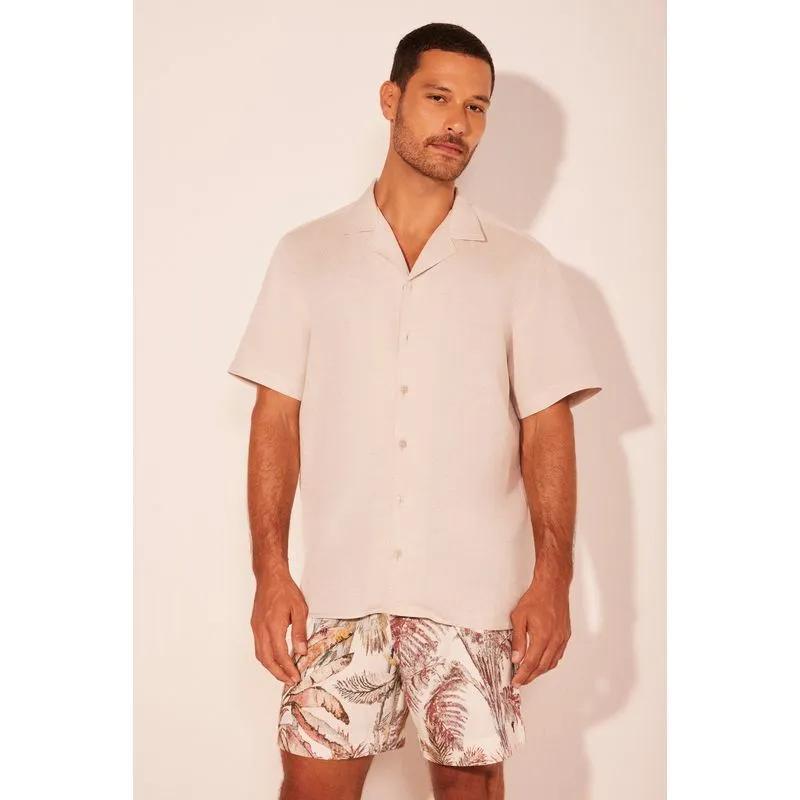 Camisa Manga Curta Costa Natural BEGE/BEIGE M/M
