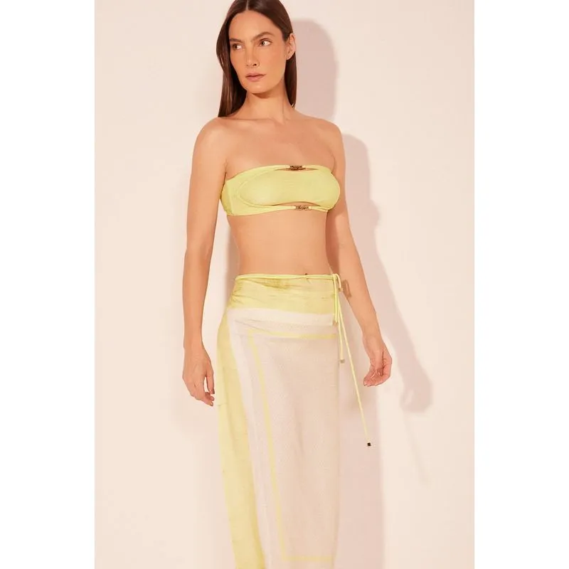 Saia Midi Listrado Peixes BEGE/BEIGE U/ONE SI