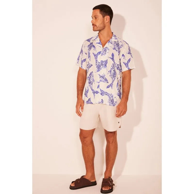 Camisa Manga Curta Peixes AZUL/BLUE M/M