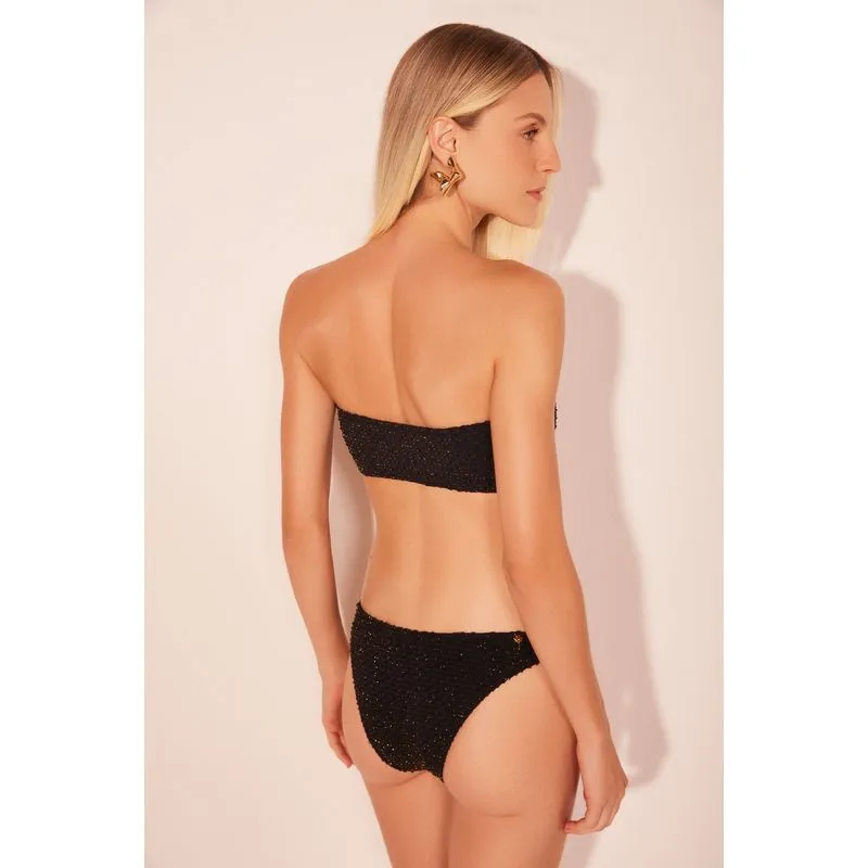 Biquíni Sutiã Faixa Escamas Lurex Preto PRETO/BLACK G/L