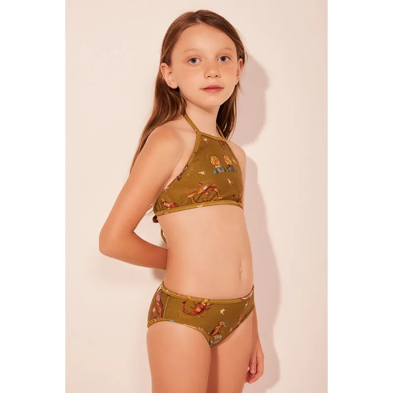 Biquíni Infantil Alcinha Zodíaco VERDE/GREEN 2 A 3