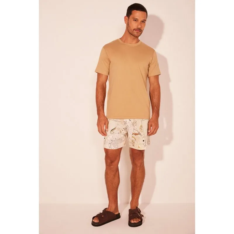 Camiseta Manga Curta Amanhecer Natural BEGE/BEIGE GG/XL