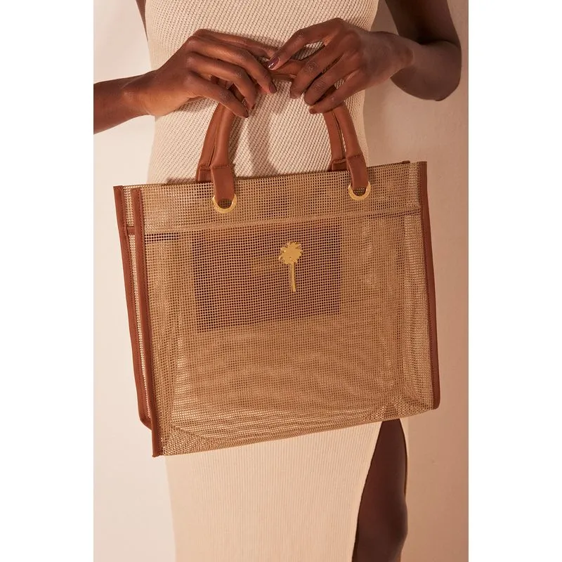 Bolsa Tote Telada Órion MARROM/BROWN U/ONE SI