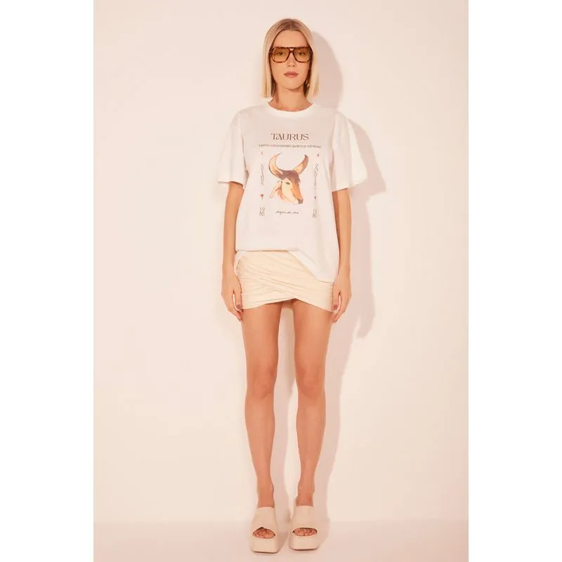 Camiseta Manga Curta Signos Touro OFF WHITE/OFF WHITE G/L