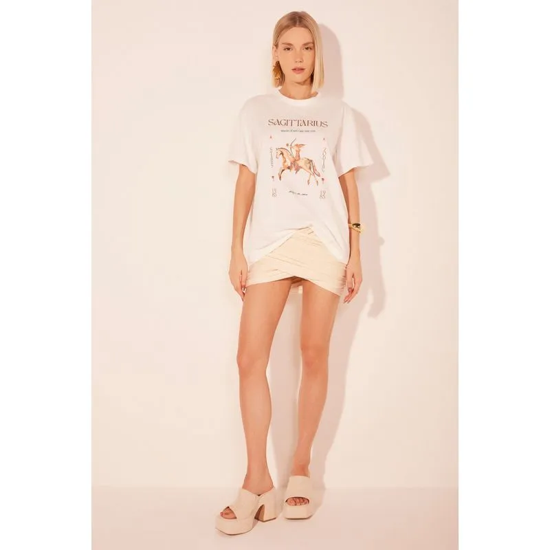 Camiseta Manga Curta Signos Sagitário OFF WHITE/OFF WHITE G/L
