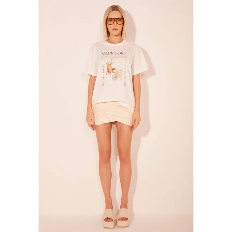 Camiseta Manga Curta Signos Capricórnio OFF WHITE/OFF WHITE PP/XS