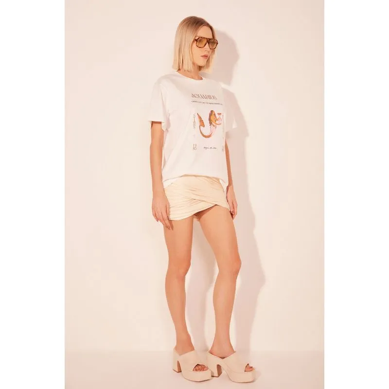 Camiseta Manga Curta Signos Aquário OFF WHITE/OFF WHITE GG/XL