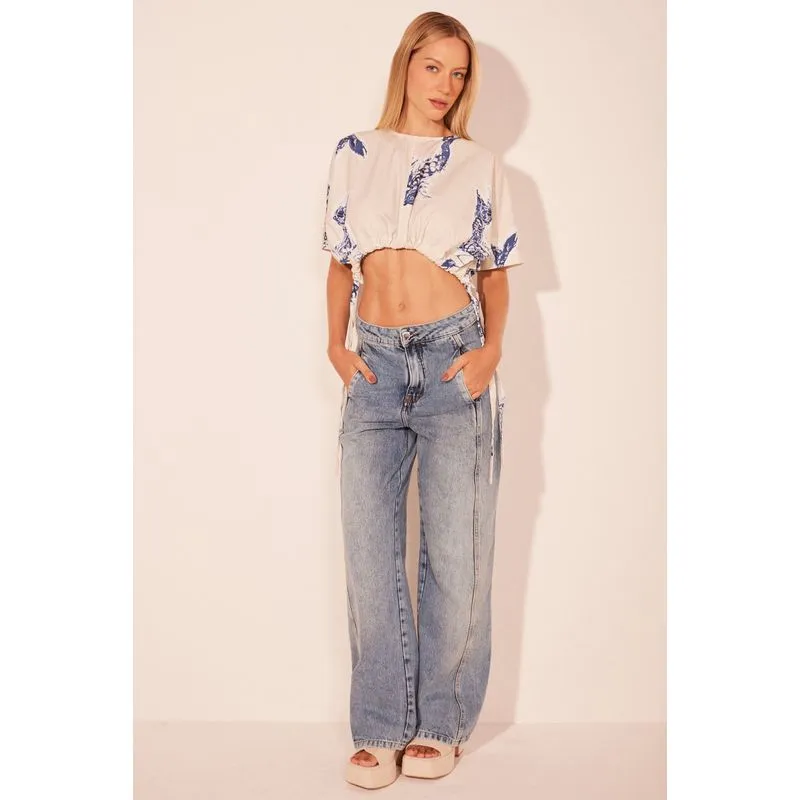 Blusa Cropped Peixes AZUL/BLUE M/M