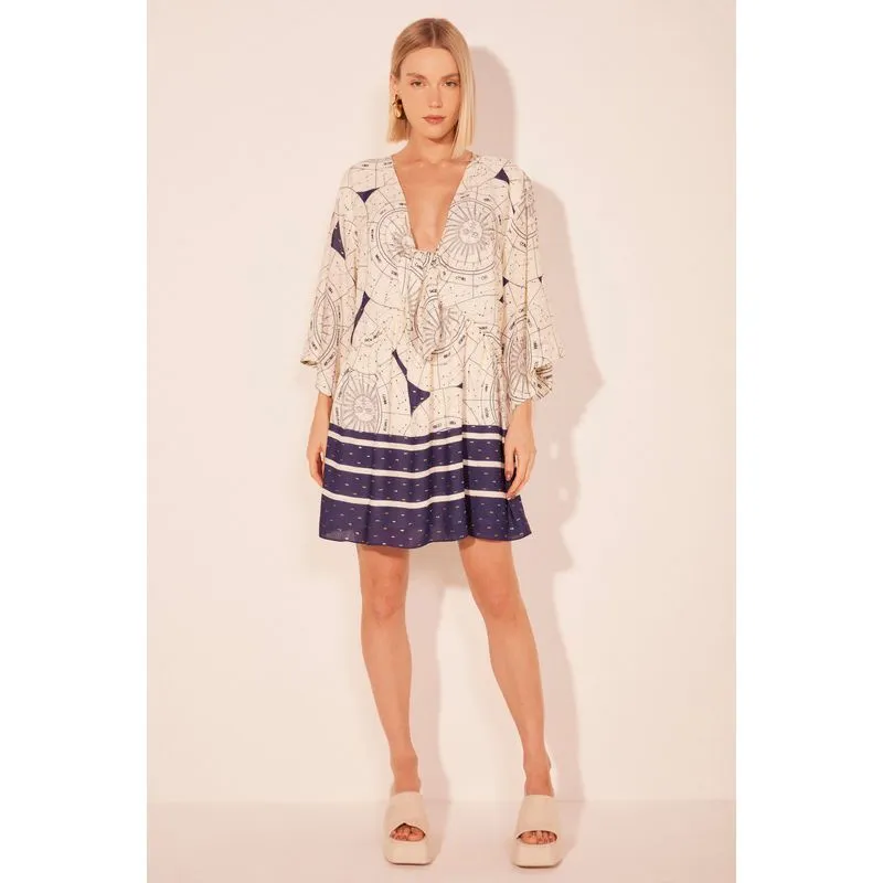 Vestido Curto Astros Localizado OFF WHITE/OFF WHITE GG/XL