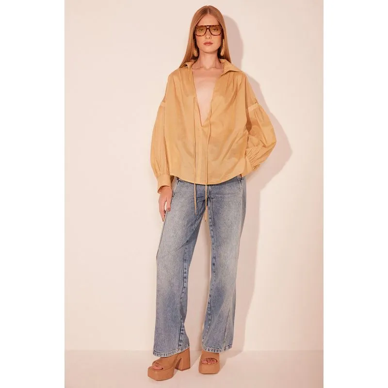 Camisa Manga Longa Ares Bege BEGE/BEIGE P/S