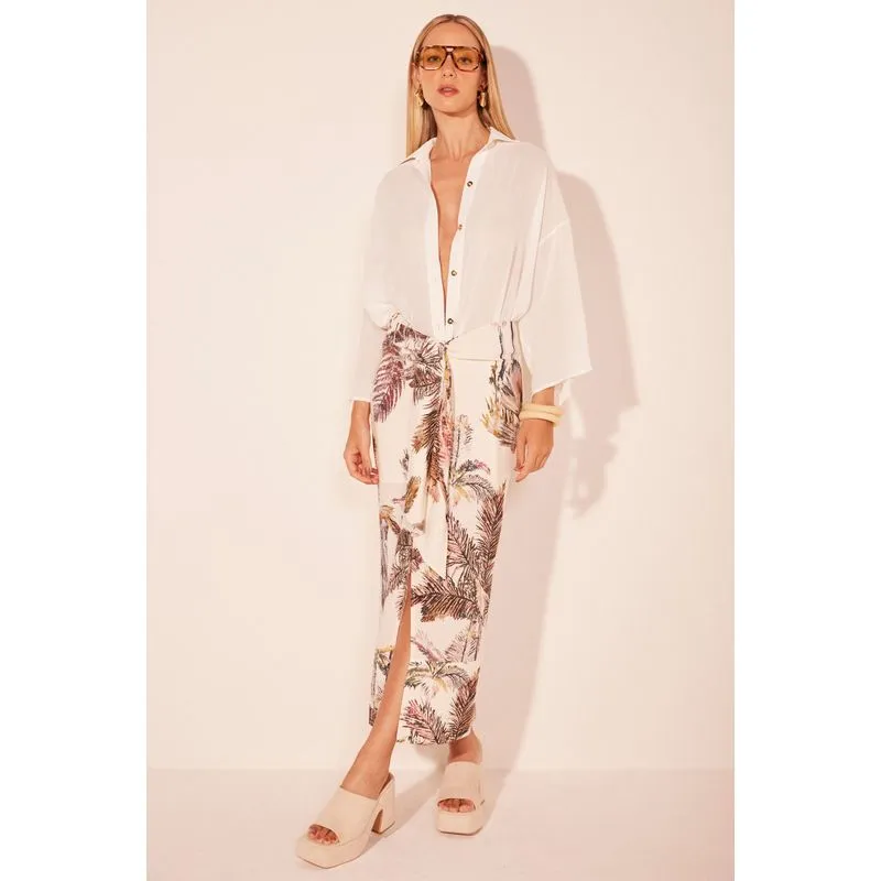 Saia Midi Palmeiras Pastel OFF WHITE/OFF WHITE GG/XL