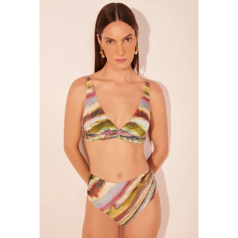 Biquíni Calcinha Lateral Larga Listrado Fluor VERDE/GREEN GG/XL