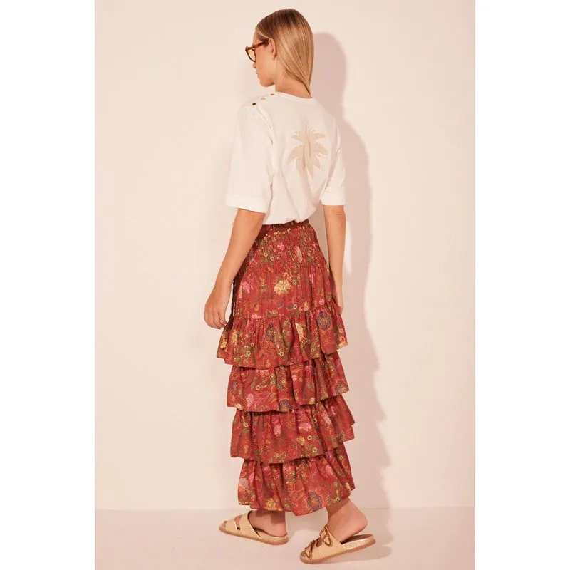 Saia Midi Floral Icaraí LARANJA/ORANGE GG/XL