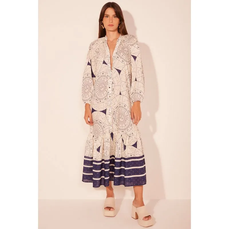 Vestido Midi Astros Localizado OFF WHITE/OFF WHITE PP/XS