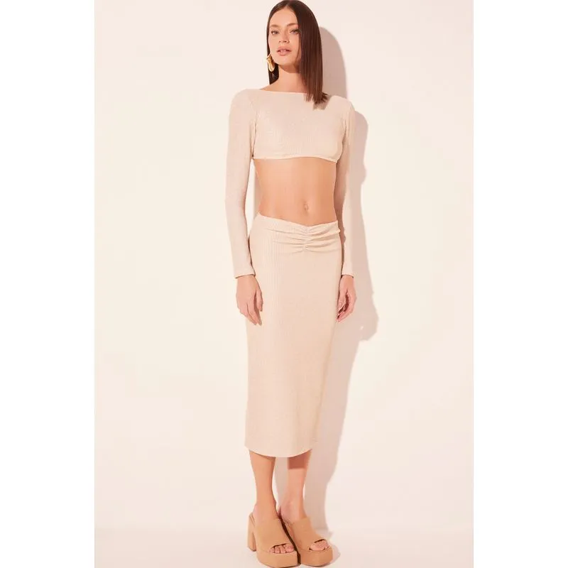 Saia Midi Áurea Off White OFF WHITE/OFF WHITE PP/XS