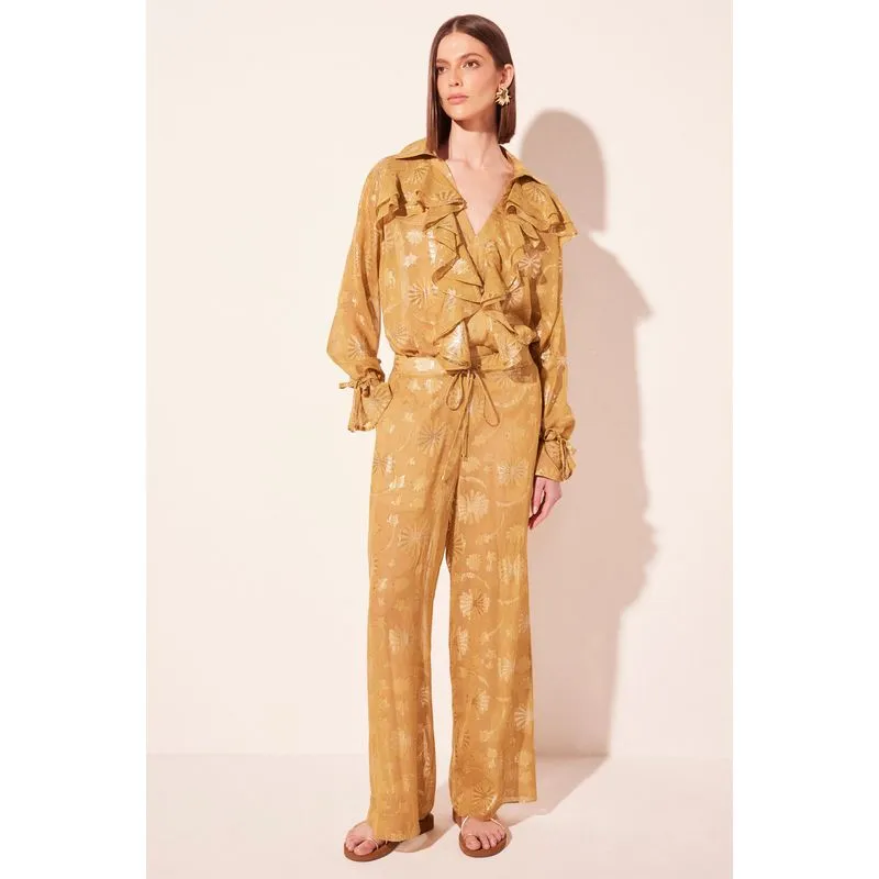 Calça Reta Ágata Dourado DOURADO/GOLDEN G/L
