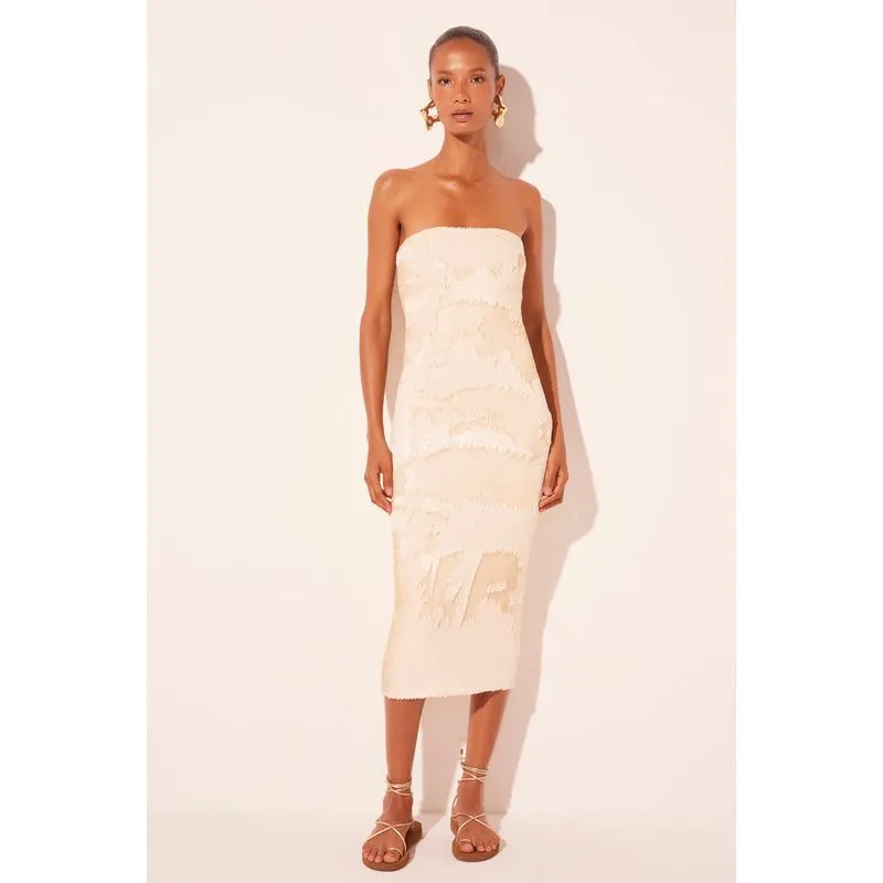 Vestido Midi Água Viva OFF WHITE/OFF WHITE G/L