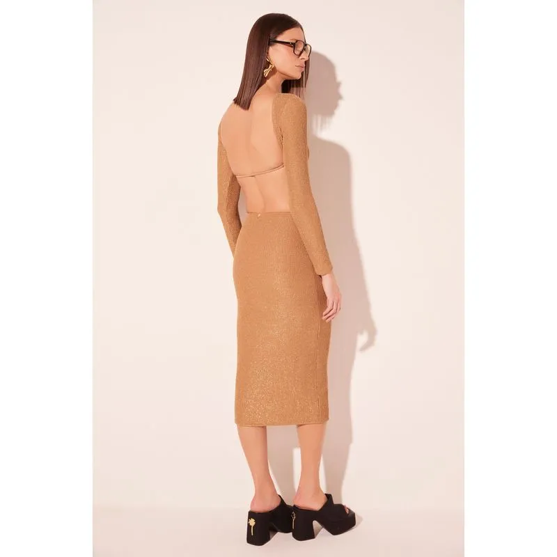 Saia Midi Áurea Dourado DOURADO/GOLDEN G/L