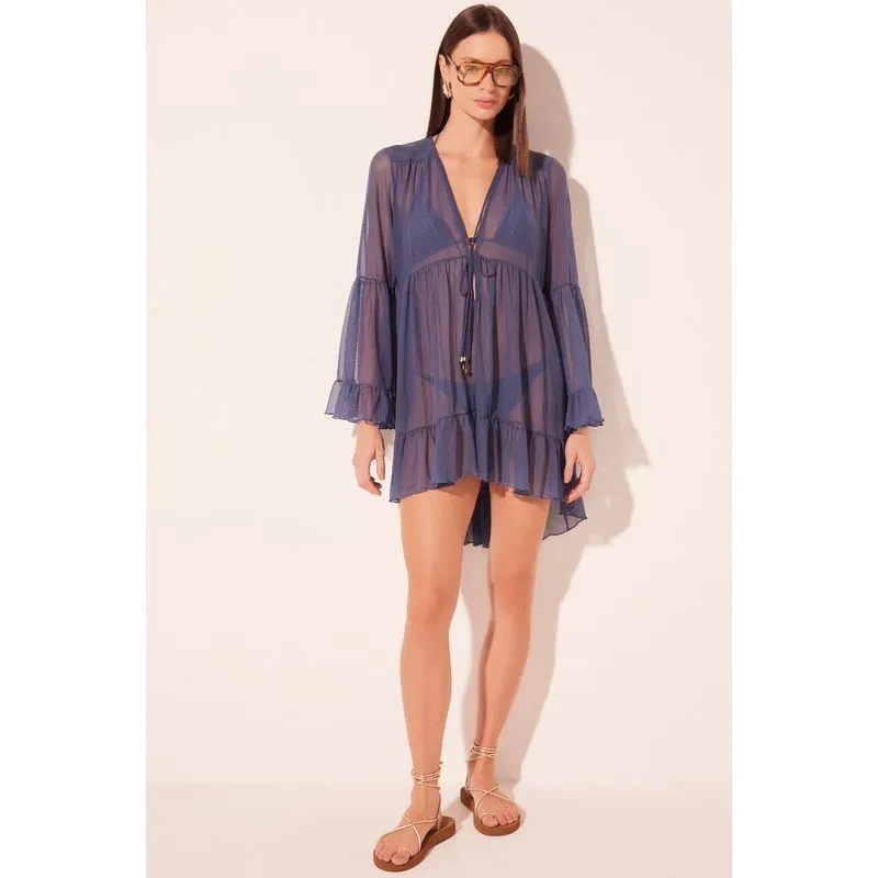 Vestido Curto Leme Azul AZUL/BLUE P/S
