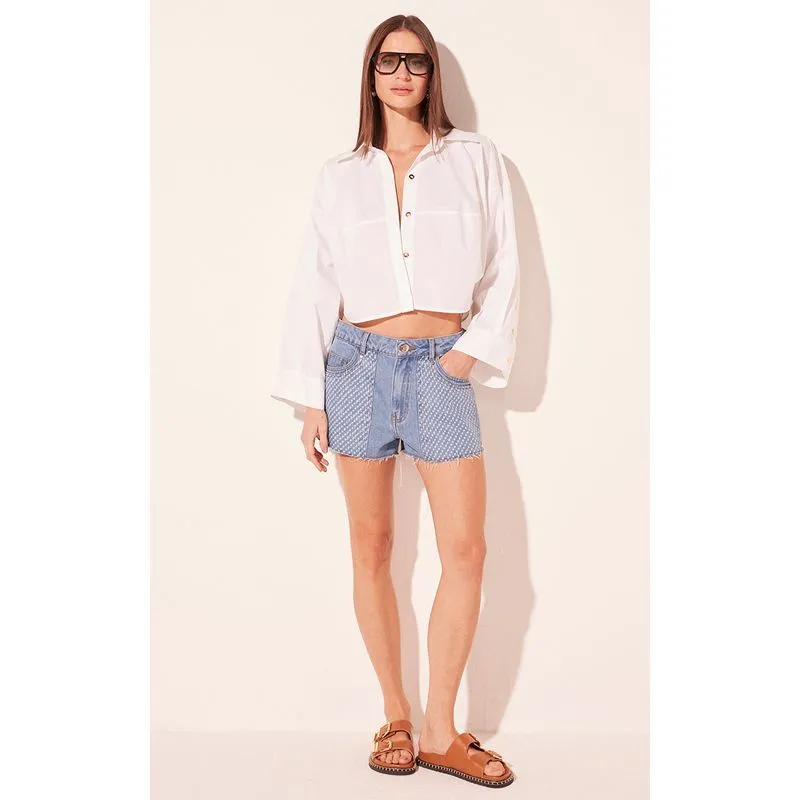 Short Cintura Alta Cedro Azul AZUL/BLUE 38