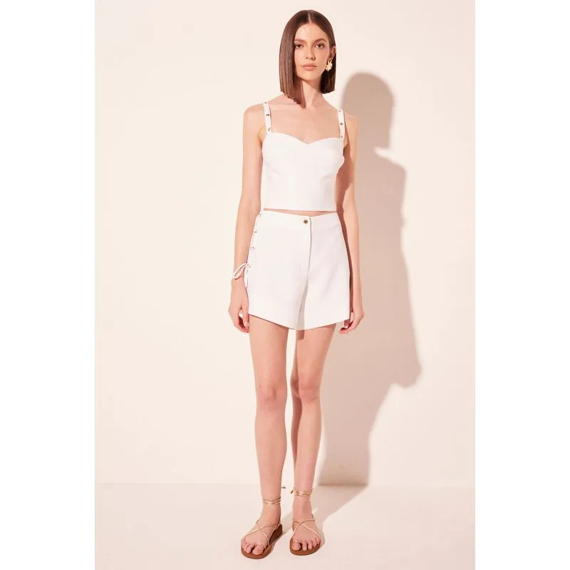 Short Cintura Alta Solene Branco BRANCO/WHITE 40
