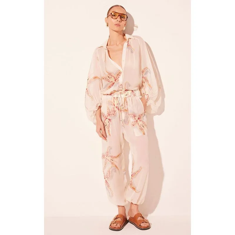 Calça Baggy Orquídeas OFF WHITE/OFF WHITE GG/XL