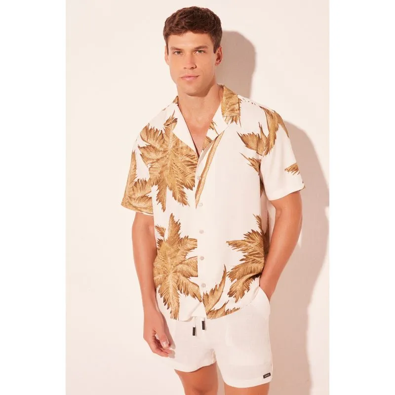 Camisa Manga Curta Palmeiras Douradas OFF WHITE/OFF WHITE G/L