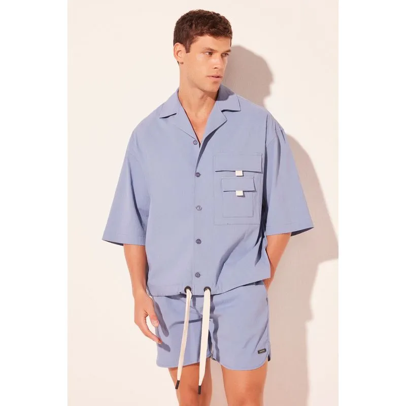 Camisa Manga Curta Calmaria Azul AZUL/BLUE PP/XS