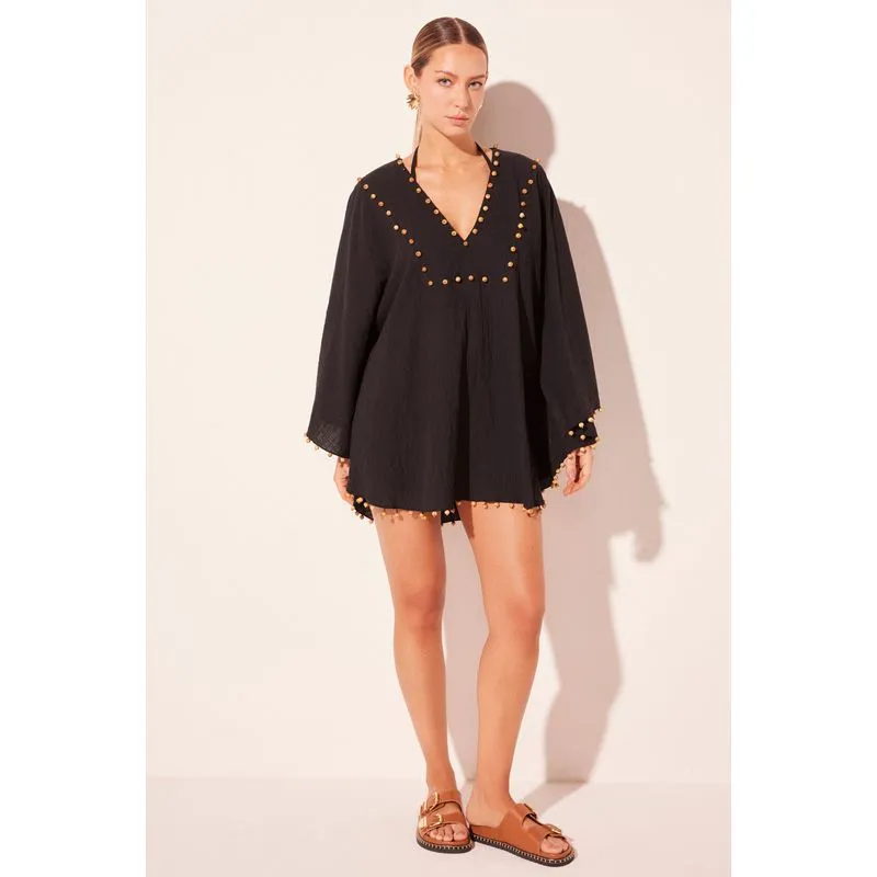 Vestido Curto Boêmio Preto PRETO/BLACK M/M