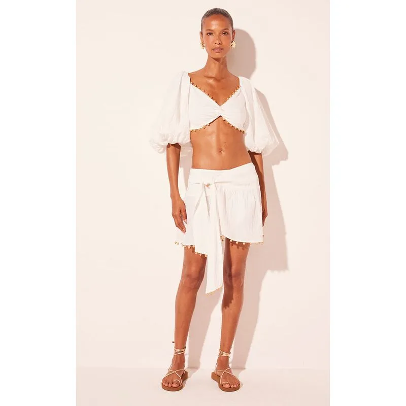 Top Cropped Mangas Bufantes Boêmio Off White OFF WHITE/OFF WHITE M/M
